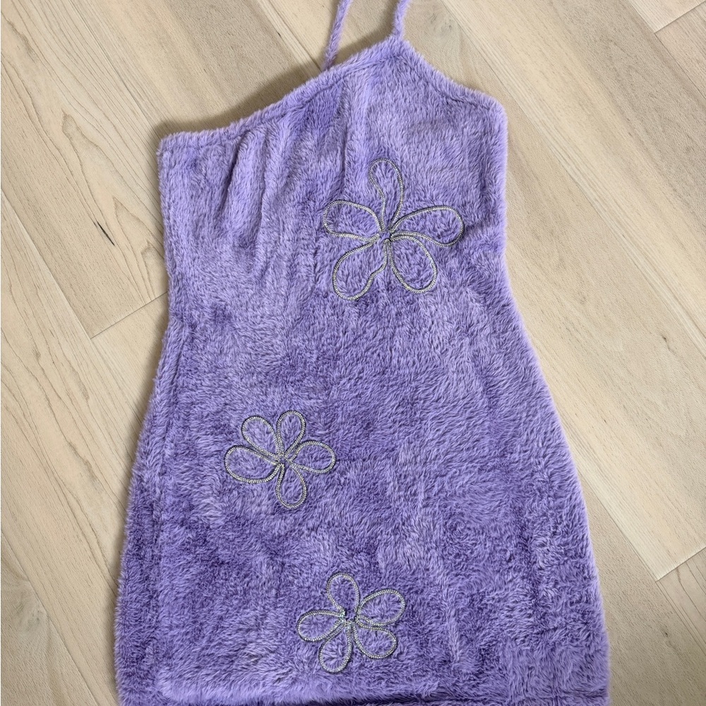 For Love and Lemons Purple Fuzzy Dress